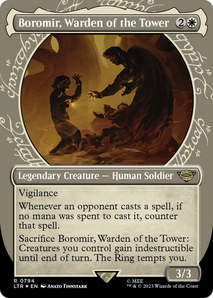 Boromir, Warden of the Tower (Showcase) (Surge Foil) [The Lord of the Rings: Tales of Middle-Earth] | GnG Games