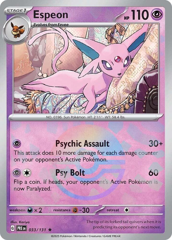 Espeon (033/131) (Poke Ball Pattern) [Scarlet & Violet: Prismatic Evolutions] | GnG Games