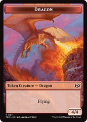 Dragon (0011) // Warrior Double-Sided Token [Tarkir: Dragonstorm Tokens] | GnG Games