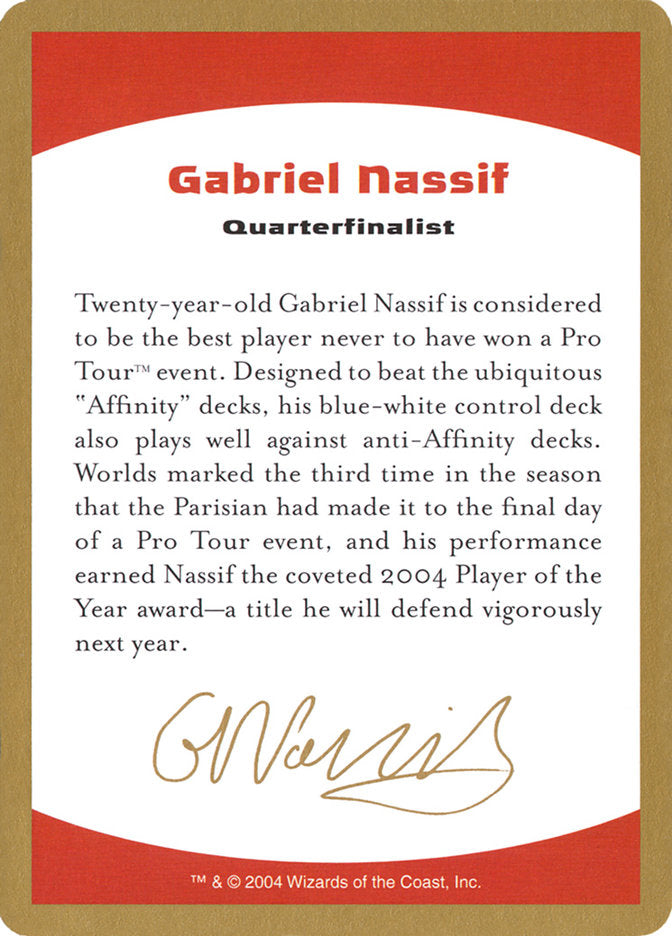 Gabriel Nassif Bio [World Championship Decks 2004] | GnG Games