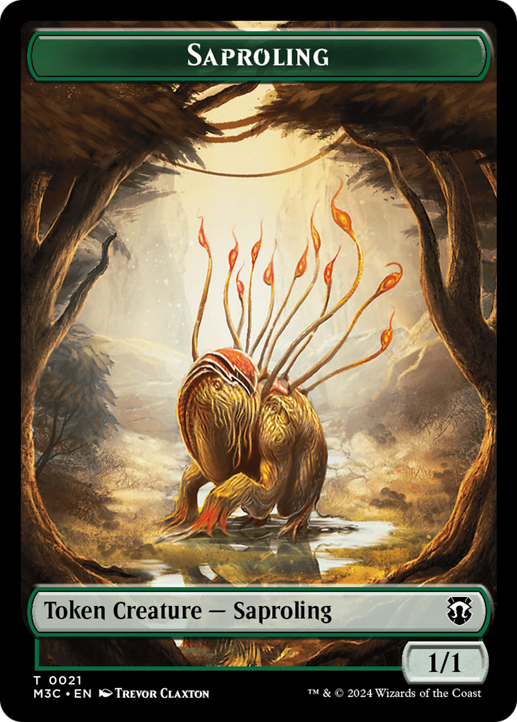 Tarmogoyf // Saproling Double-Sided Token [Modern Horizons 3 Commander Tokens] | GnG Games