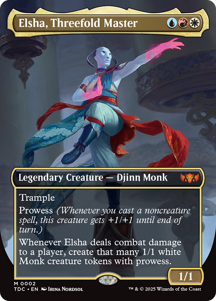 Elsha, Threefold Master (Borderless) [Tarkir: Dragonstorm Commander] | GnG Games