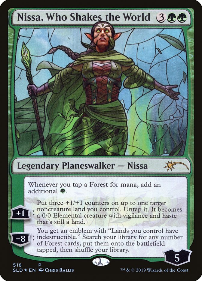 Nissa, Who Shakes the World (Stained Glass) [Secret Lair Drop Promos] | GnG Games