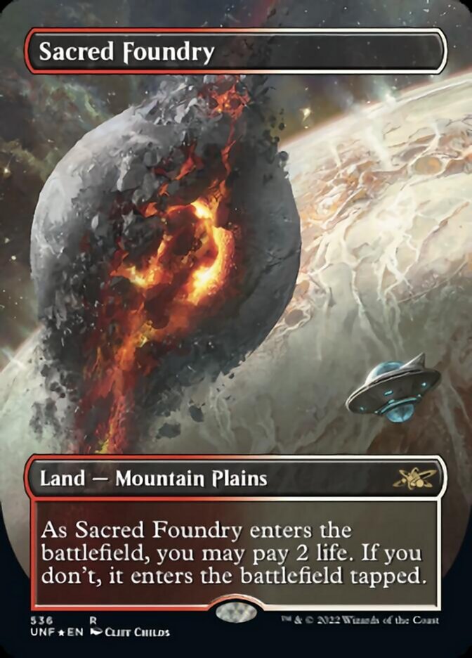 Sacred Foundry (Borderless) (Galaxy Foil) [Unfinity] | GnG Games