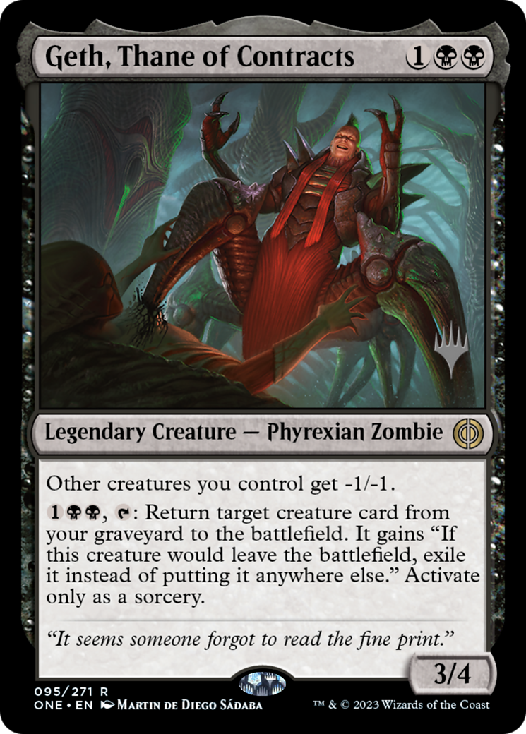 Geth, Thane of Contracts (Promo Pack) [Phyrexia: All Will Be One Promos] | GnG Games