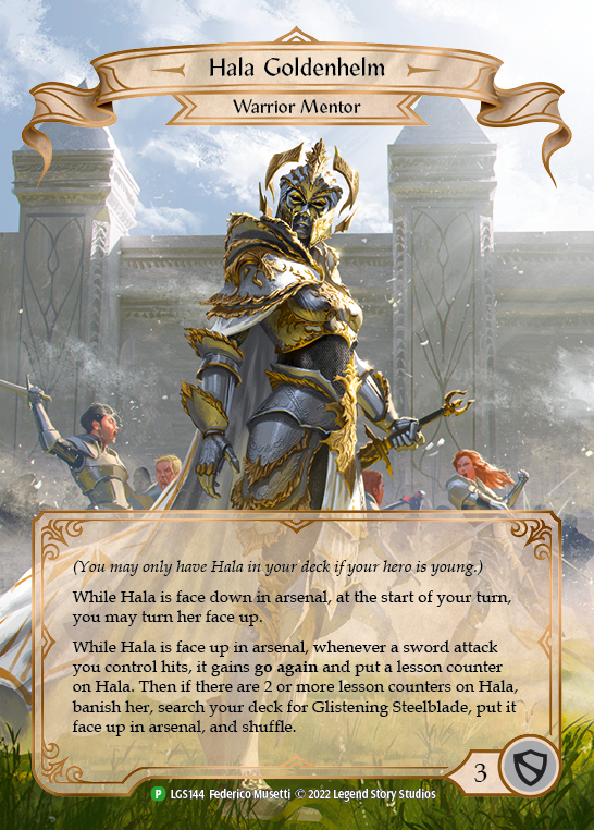 Hala Goldenhelm [LGS144] (Promo)  Rainbow Foil | GnG Games