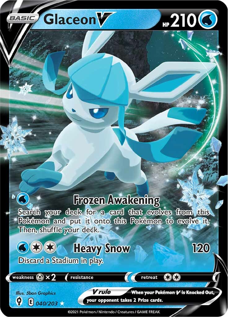 Glaceon V (040/203) [Sword & Shield: Evolving Skies] | GnG Games