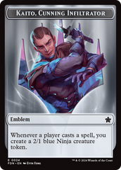 Emblem - Kaito, Cunning Infiltrator // Ninja Doubled-Sided Token [Foundations Tokens] | GnG Games