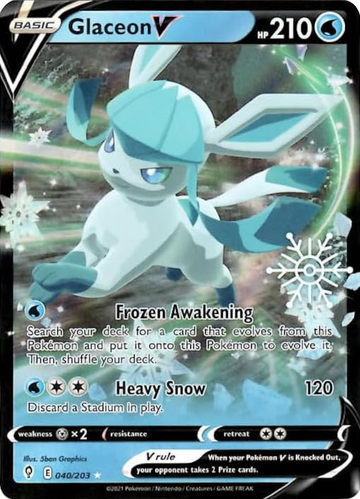 Glaceon V (040/203) (Holiday Calendar) [Sword & Shield: Evolving Skies] | GnG Games