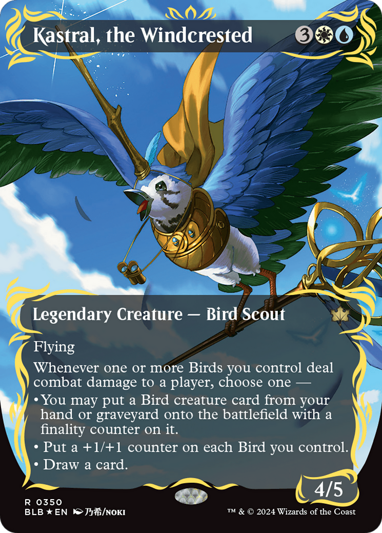 Kastral, the Windcrested (Borderless) (Raised Foil) [Bloomburrow] | GnG Games