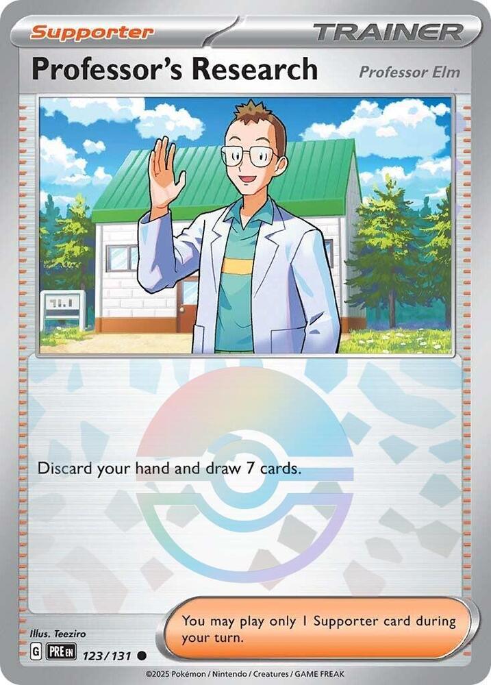 Professor's Research (123/131) [Professor Elm] (Poke Ball Pattern) [Scarlet & Violet: Prismatic Evolutions] | GnG Games