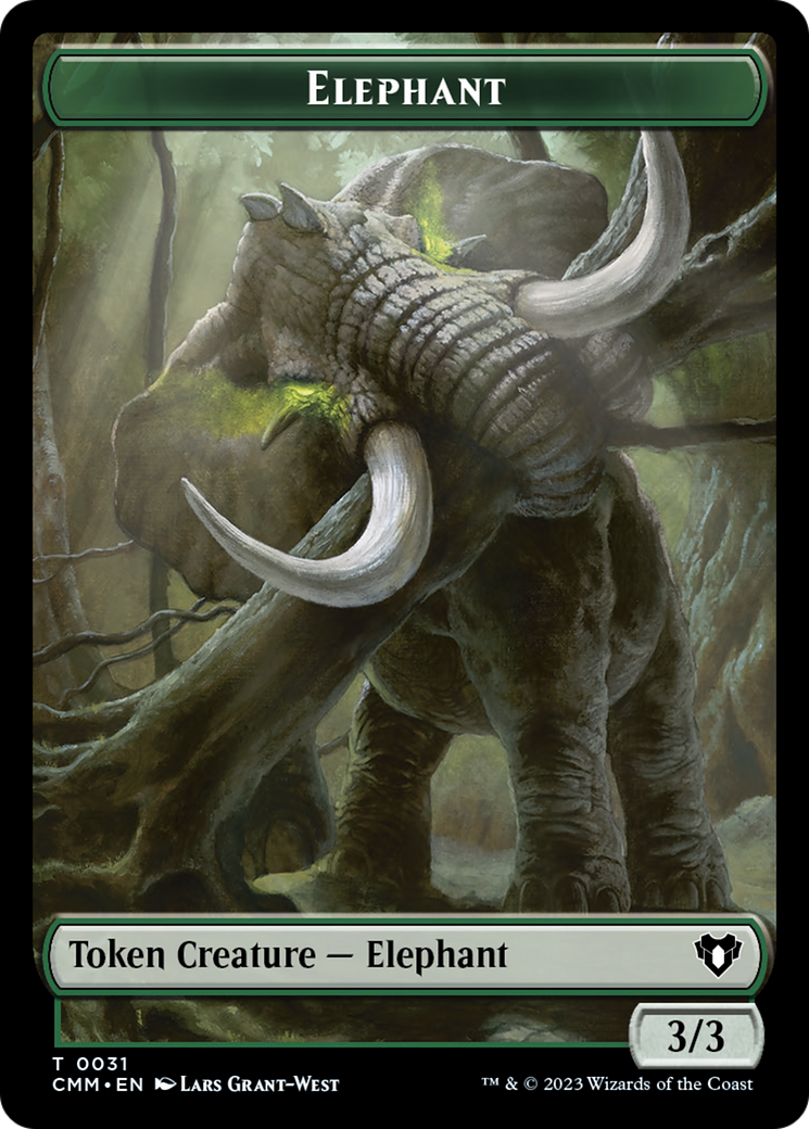 Soldier // Elephant Double-Sided Token [Commander Masters Tokens] | GnG Games