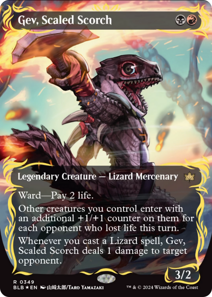 Gev, Scaled Scorch (Borderless) (Raised Foil) [Bloomburrow] | GnG Games