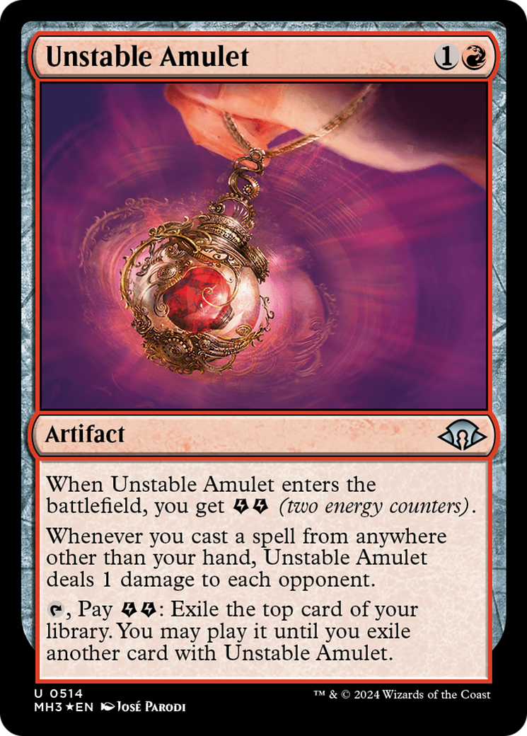 Unstable Amulet (Ripple Foil) [Modern Horizons 3] | GnG Games