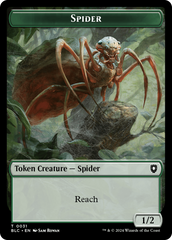 Spider // Blood Double-Sided Token [Bloomburrow Commander Tokens] | GnG Games