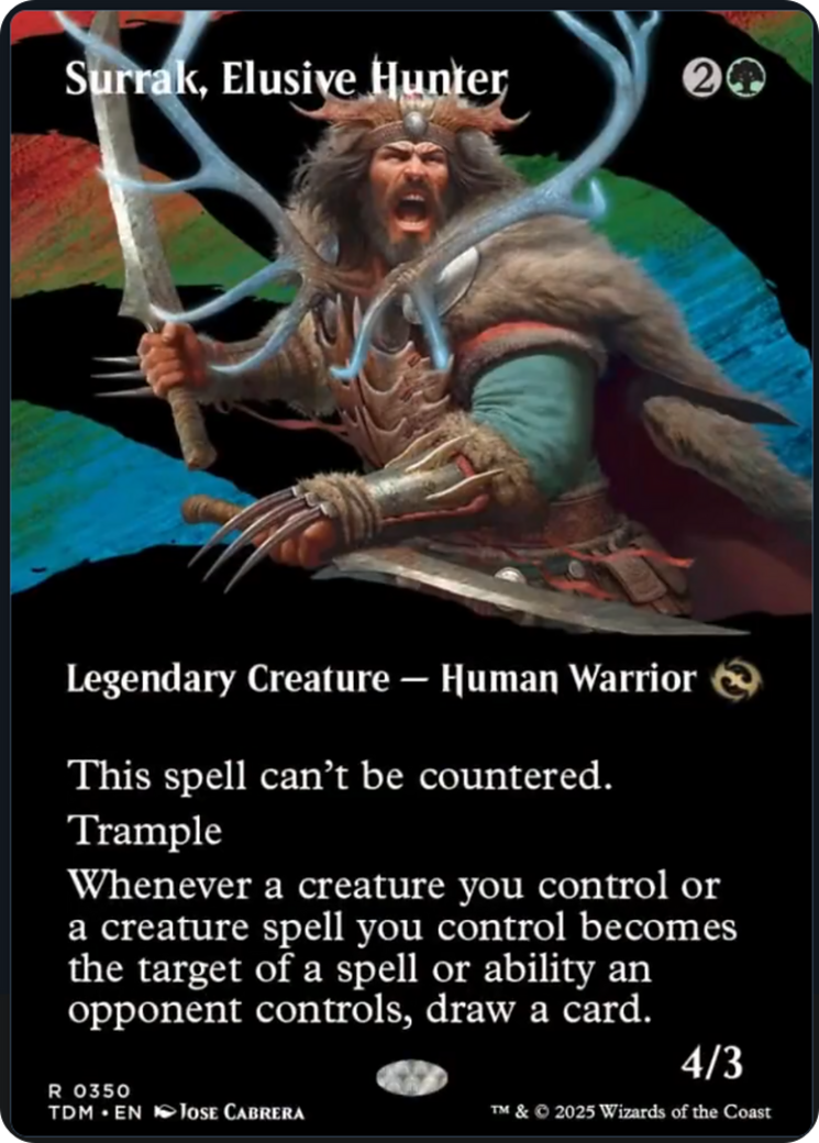 Surrak, Elusive Hunter (Borderless) [Tarkir: Dragonstorm] | GnG Games