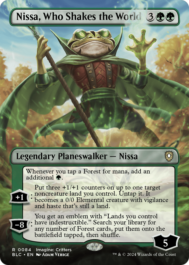 Nissa, Who Shakes the World (Borderless) [Bloomburrow Commander] | GnG Games