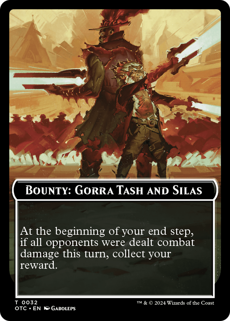 Bounty: Gorra Tash and Silas // Bounty Rules Double-Sided Token [Outlaws of Thunder Junction Commander Tokens] | GnG Games