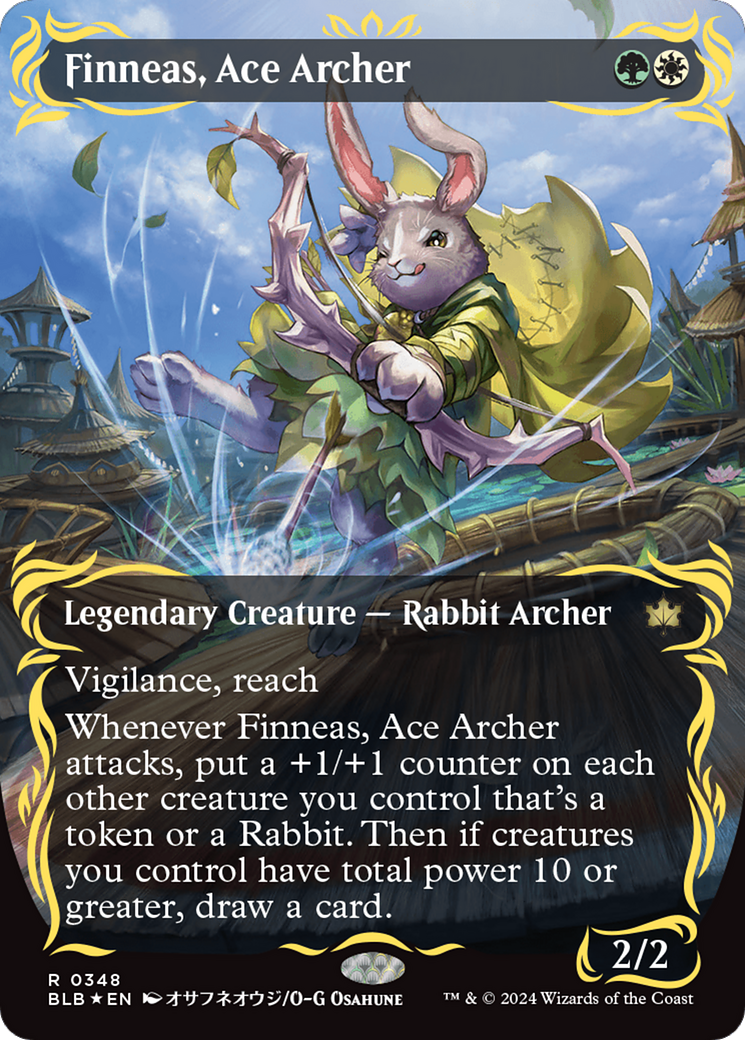 Finneas, Ace Archer (Borderless) (Raised Foil) [Bloomburrow] | GnG Games
