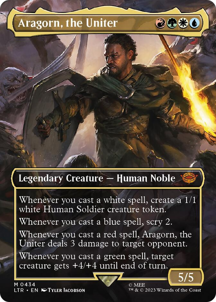 Aragorn, the Uniter (Borderless Alternate Art) [The Lord of the Rings: Tales of Middle-Earth] | GnG Games