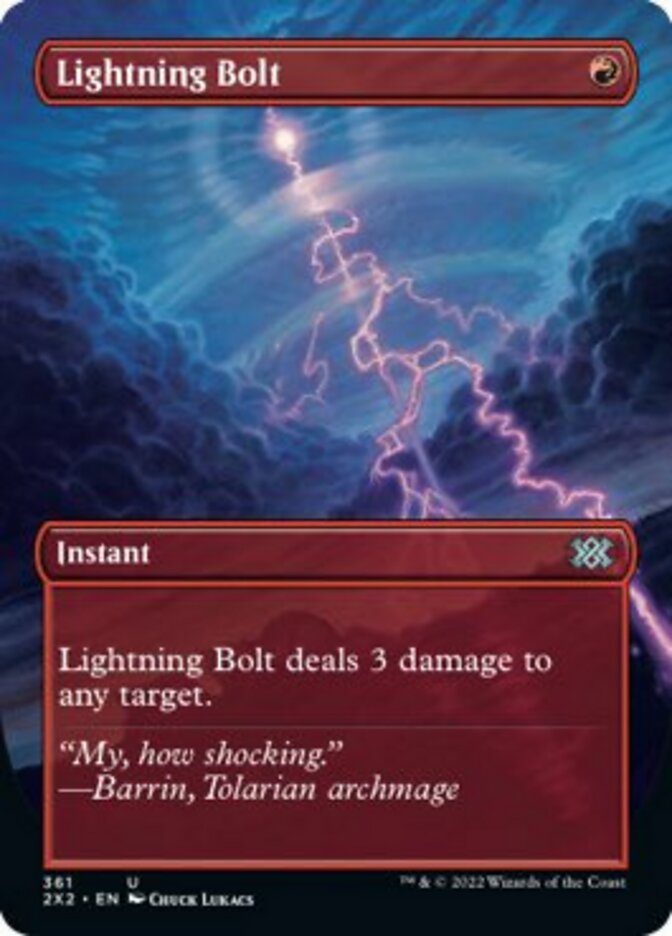 Lightning Bolt (Borderless Alternate Art) [Double Masters 2022] | GnG Games