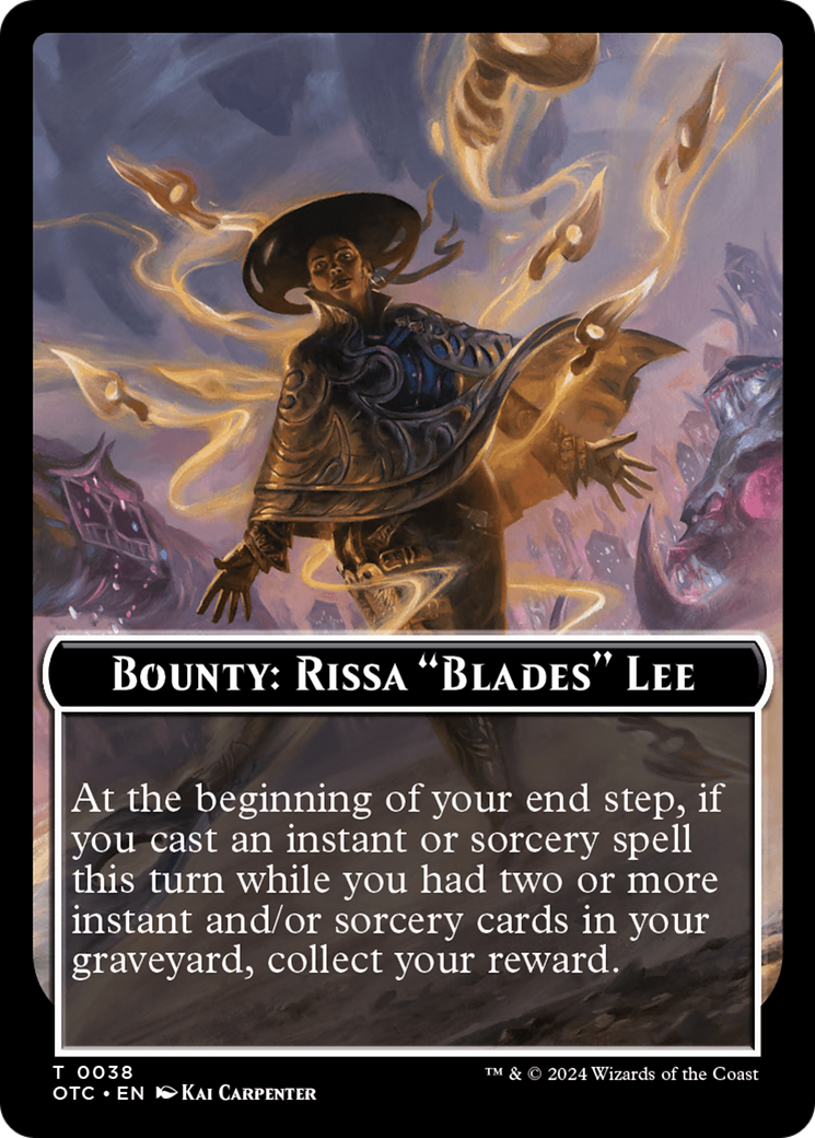 Bounty: Rissa "Blades" Lee // Bounty Rules Double-Sided Token [Outlaws of Thunder Junction Commander Tokens] | GnG Games
