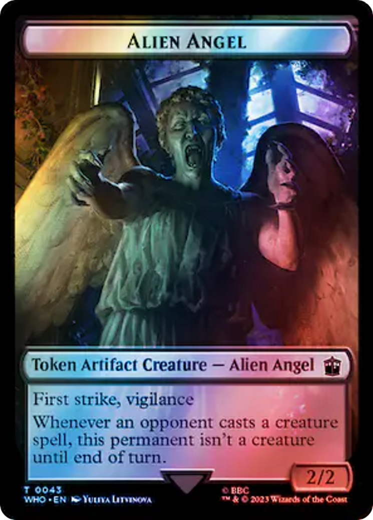 Alien Angel // Treasure (0063) Double-Sided Token (Surge Foil) [Doctor Who Tokens] | GnG Games