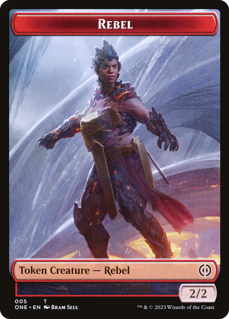 Rebel // The Hollow Sentinel Double-Sided Token [Phyrexia: All Will Be One Tokens] | GnG Games