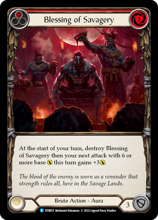 Blessing of Savagery (Red) [DYN013] (Dynasty)  Rainbow Foil | GnG Games