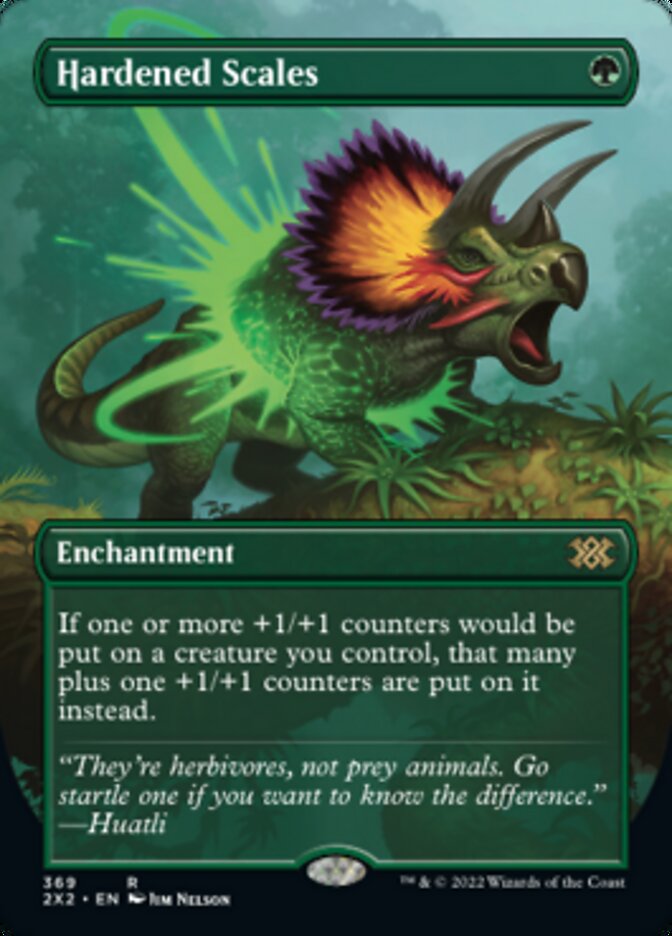 Hardened Scales (Borderless Alternate Art) [Double Masters 2022] | GnG Games