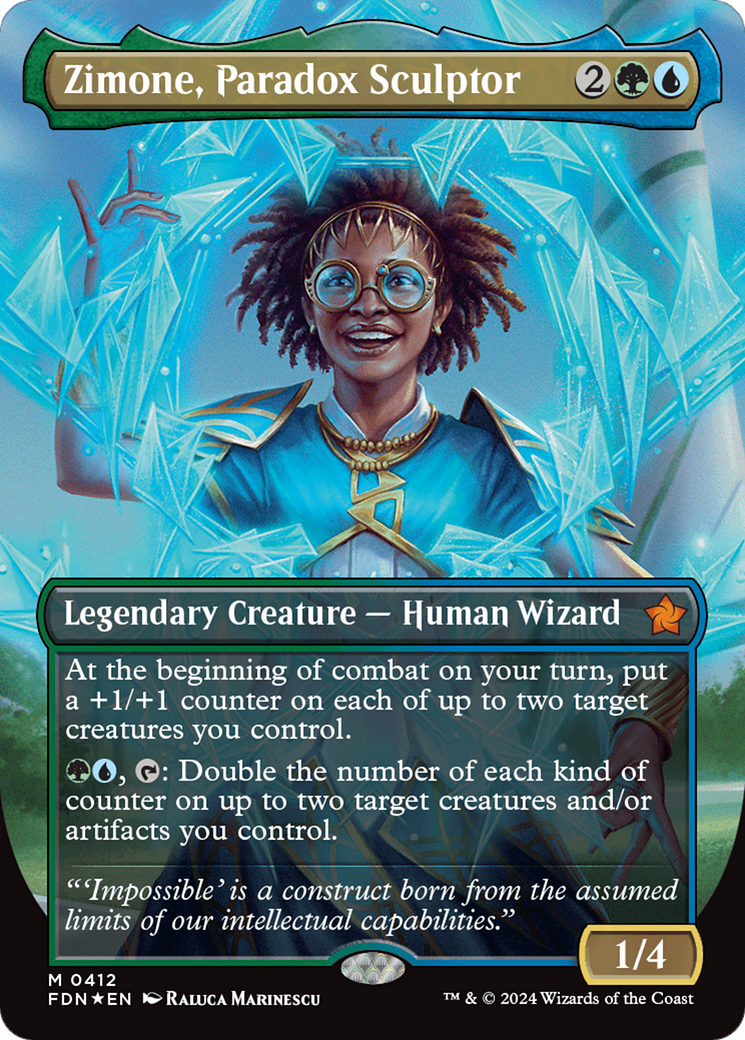 Zimone, Paradox Sculptor (Borderless) (Mana Foil) [Foundations] | GnG Games