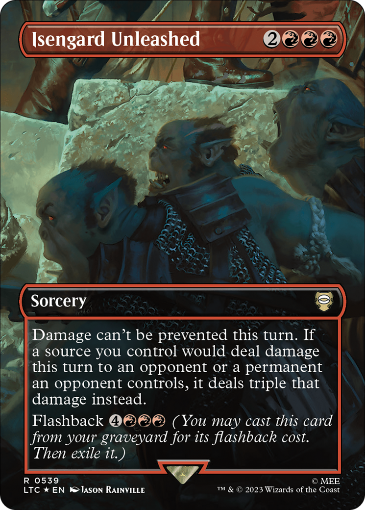 Isengard Unleashed (Borderless) (Surge Foil) [The Lord of the Rings: Tales of Middle-Earth Commander] | GnG Games