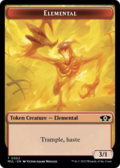 Elemental (2) // Teferi Akosa of Zhalfir Emblem Double-Sided Token [March of the Machine Tokens] | GnG Games