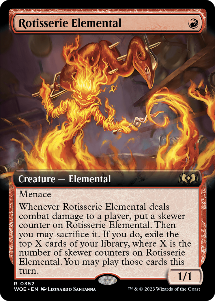 Rotisserie Elemental (Extended Art) [Wilds of Eldraine] | GnG Games