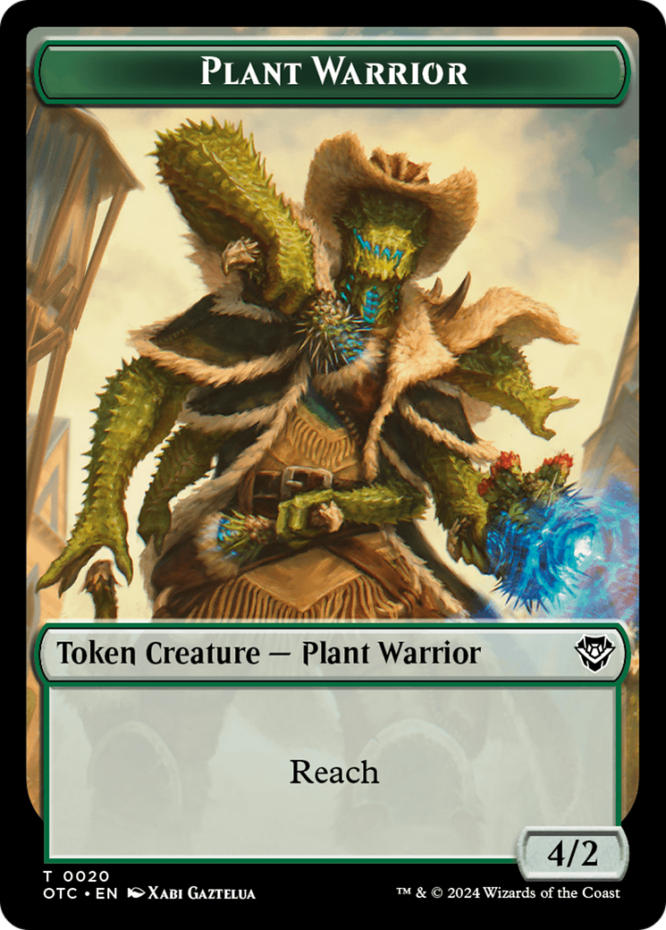 Plant Warrior // Plant Double-Sided Token [Outlaws of Thunder Junction Commander Tokens] | GnG Games