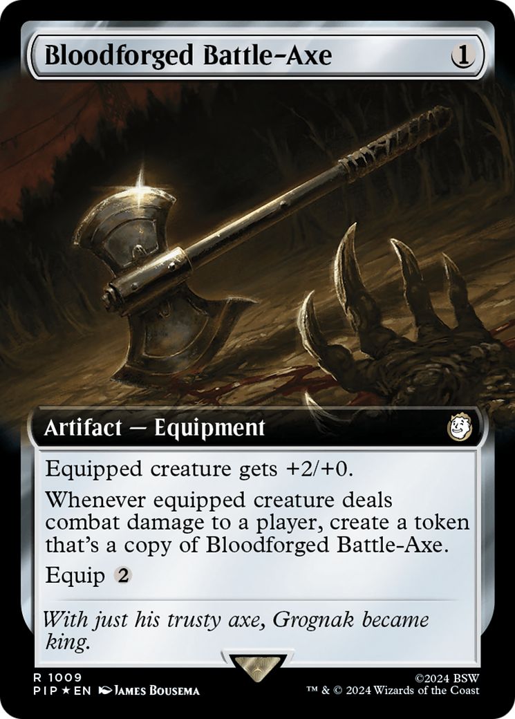 Bloodforged Battle-Axe (Extended Art) (Surge Foil) [Fallout] | GnG Games