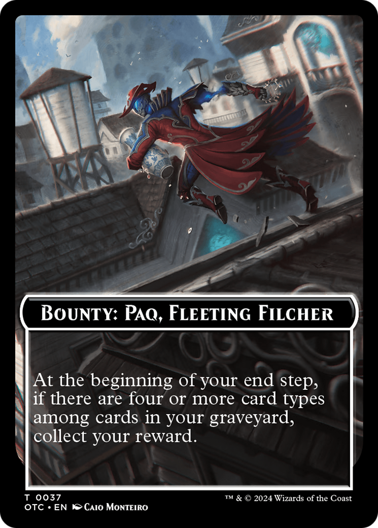 Bounty: Paq, Fleeting Filcher // Bounty Rules Double-Sided Token [Outlaws of Thunder Junction Commander Tokens] | GnG Games