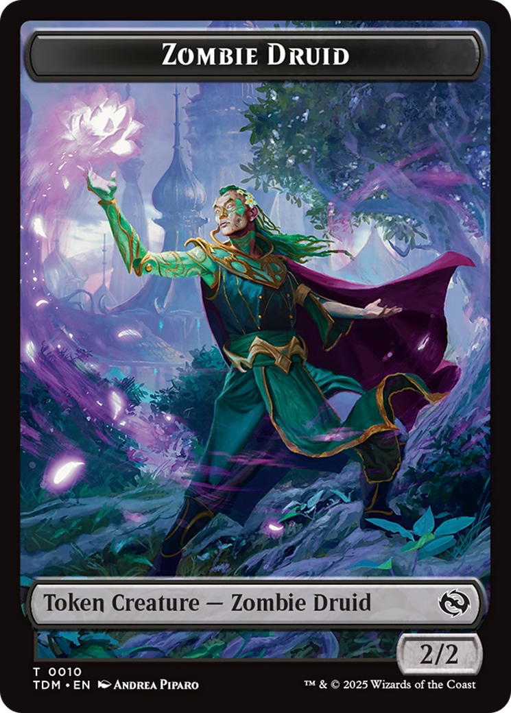 Zombie Druid // Treasure Double-Sided Token [Tarkir: Dragonstorm Tokens] | GnG Games