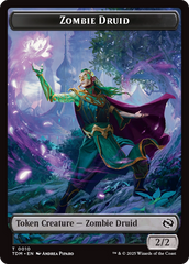 Zombie Druid // Treasure Double-Sided Token [Tarkir: Dragonstorm Tokens] | GnG Games