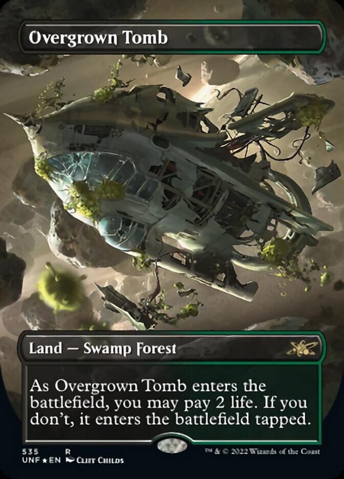 Overgrown Tomb (Borderless) (Galaxy Foil) [Unfinity] | GnG Games