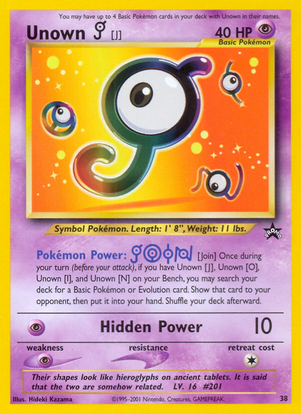 Unown [J] (38) [Wizards of the Coast: Black Star Promos] | GnG Games