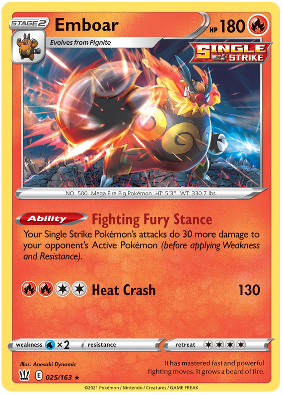 Emboar (025/163) [Sword & Shield: Battle Styles] | GnG Games