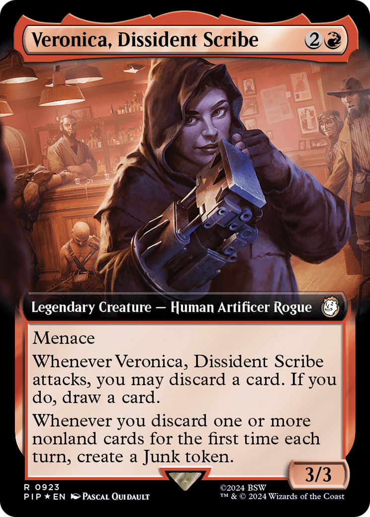 Veronica, Dissident Scribe (Extended Art) (Surge Foil) [Fallout] | GnG Games