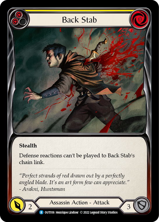 Back Stab (Yellow) [OUT016] (Outsiders)  Rainbow Foil | GnG Games