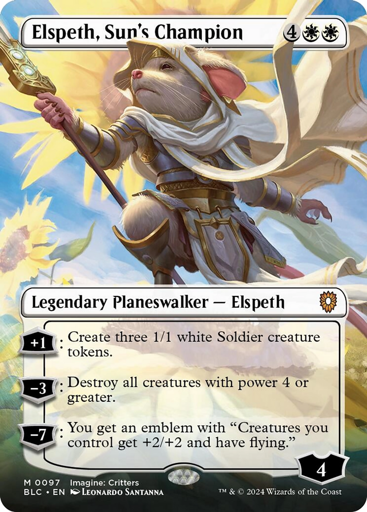 Elspeth, Sun's Champion (Borderless) [Bloomburrow Commander] | GnG Games