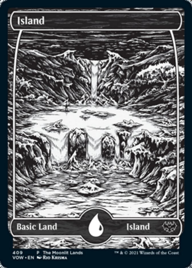 Island (The Moonlit Lands) (Foil Etched) [Innistrad: Crimson Vow Promos] | GnG Games