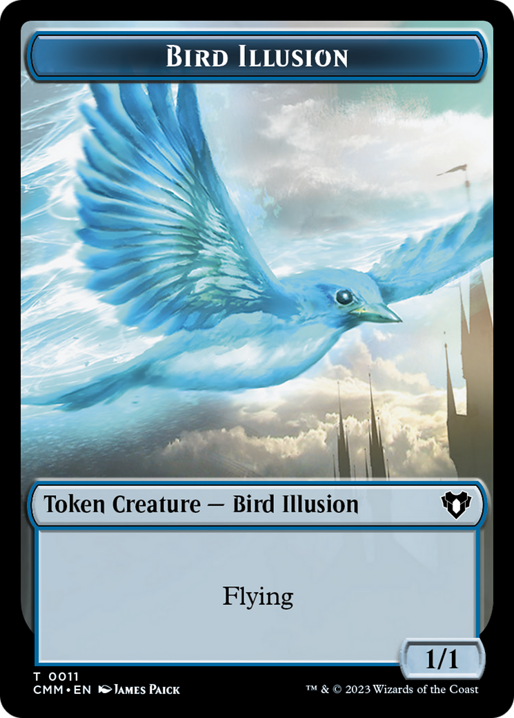 Spirit (0039) // Bird Illusion Double-Sided Token [Commander Masters Tokens] | GnG Games