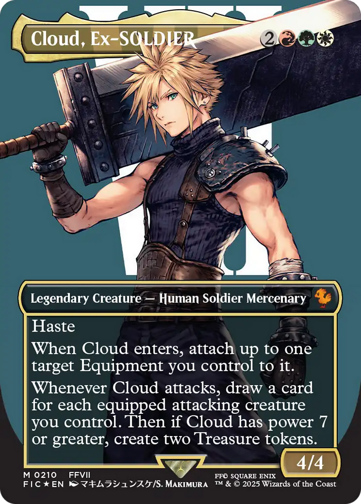 Cloud, Ex-SOLDIER (Borderless) (Surge Foil) [FINAL FANTASY Commander] | GnG Games