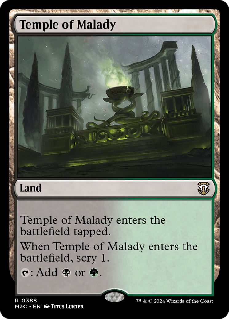 Temple of Malady (Ripple Foil) [Modern Horizons 3 Commander] | GnG Games