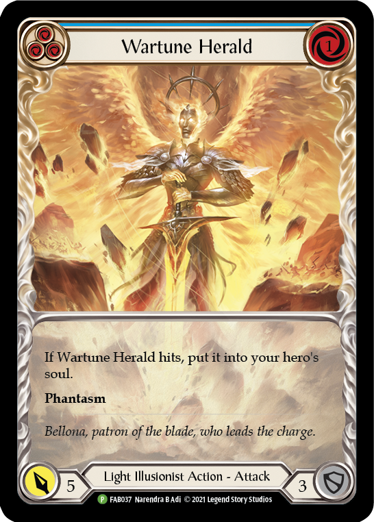 Wartune Herald (Blue Extended Art) [FAB037] (Promo)  Rainbow Foil | GnG Games